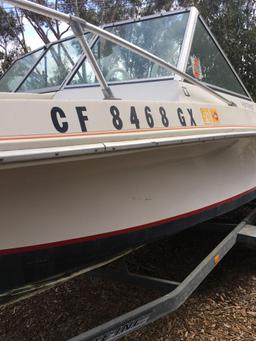 1981 Wellcraft V-20 Step-Lift 20' Boat, MOTOR TURNS OVER HAS BAD GAS, with 1991 Trail-Rite trailer.