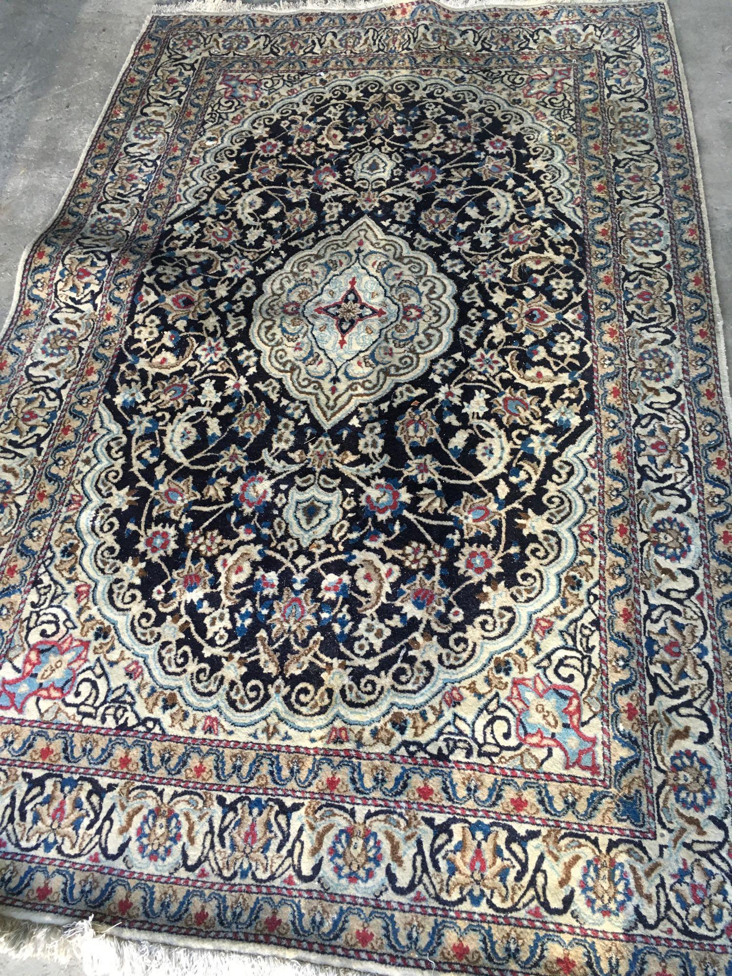 Rostamian Carpets, Iranian Vintage hand knotted Rug, 100" x 62"