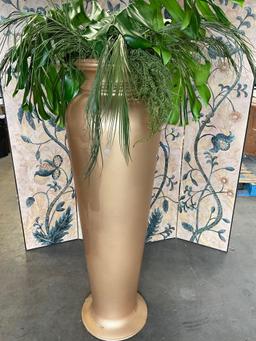 Decorative plastic vase 55" x 16". Living plants will be dry at pick up