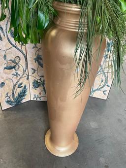 Decorative plastic vase 55" x 16". Living plants will be dry at pick up