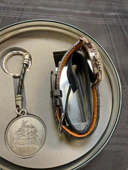 Limited Edition Harley Davidson Tachymetre watch with key chain and original tin case