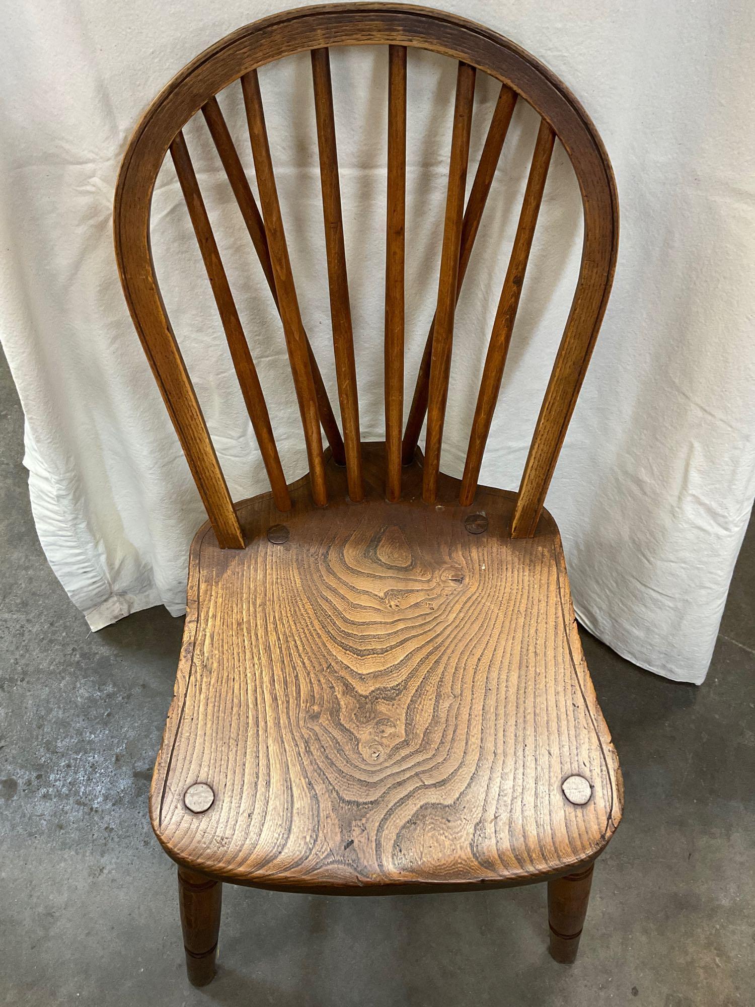 Antique 19th century bow back chair. Stamped either in the back or bottom of chair. See pic