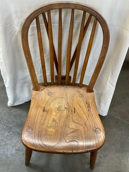 Antique 19th century bow back chair. Stamped either in the back or bottom of chair. See pic