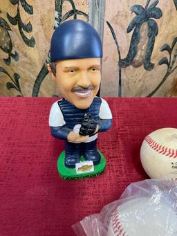 7" tall, Lance Parrish Bobble head figure, Giants Commemorative baseball, & Official National League