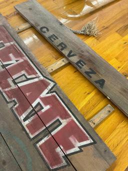 Tecate wood sign. 35" x 22"