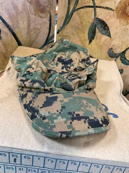 Military Caps, inserts, shirt, pants, leggings, boots. See pics for sizes. 8 pieces New and used.