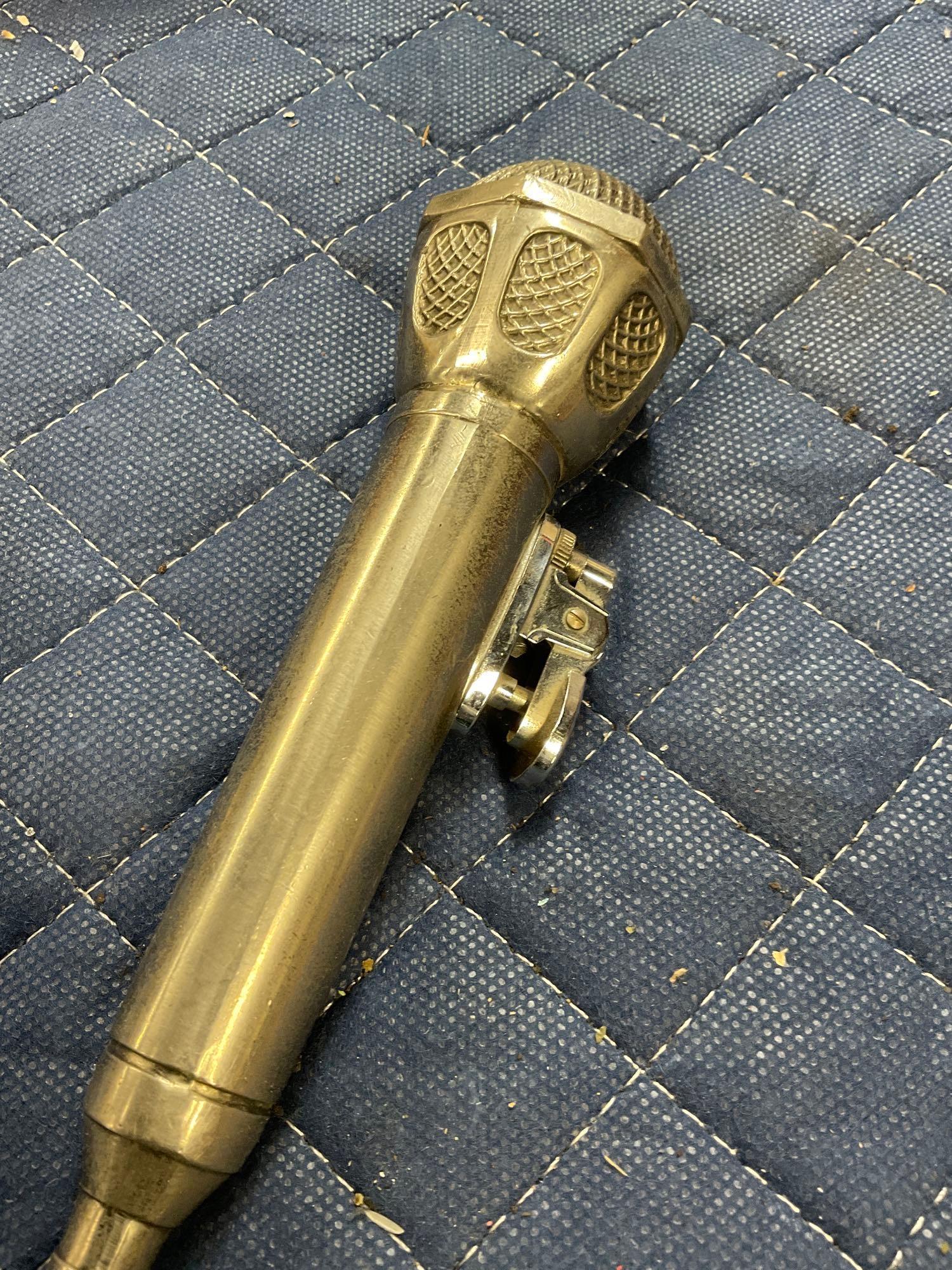 Collectibles,  Brass bell, Metal Clown Bank, Metal microphone lighter