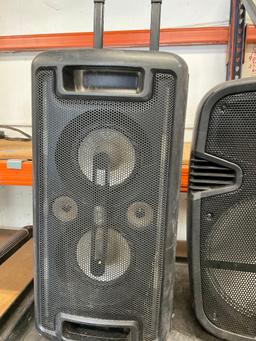 Onn (no cords) & Dolphin SP-12RBT (turned on) portable speakers