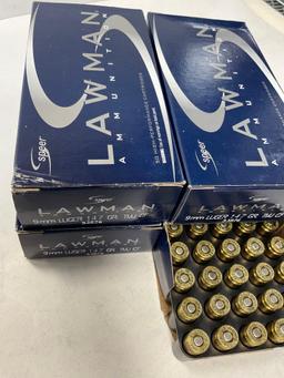 200 rounds- Speer Lawman 9mm Luger ammo