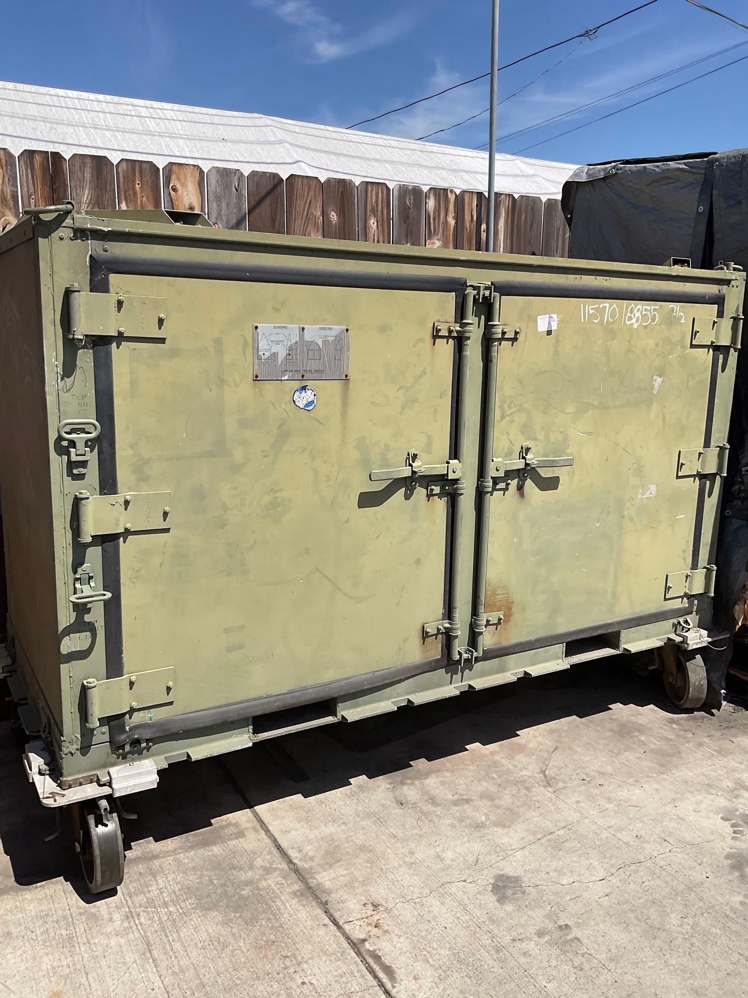 Delfasco locking storage outdoor container. 6' x 8' 8" x 3' 8"