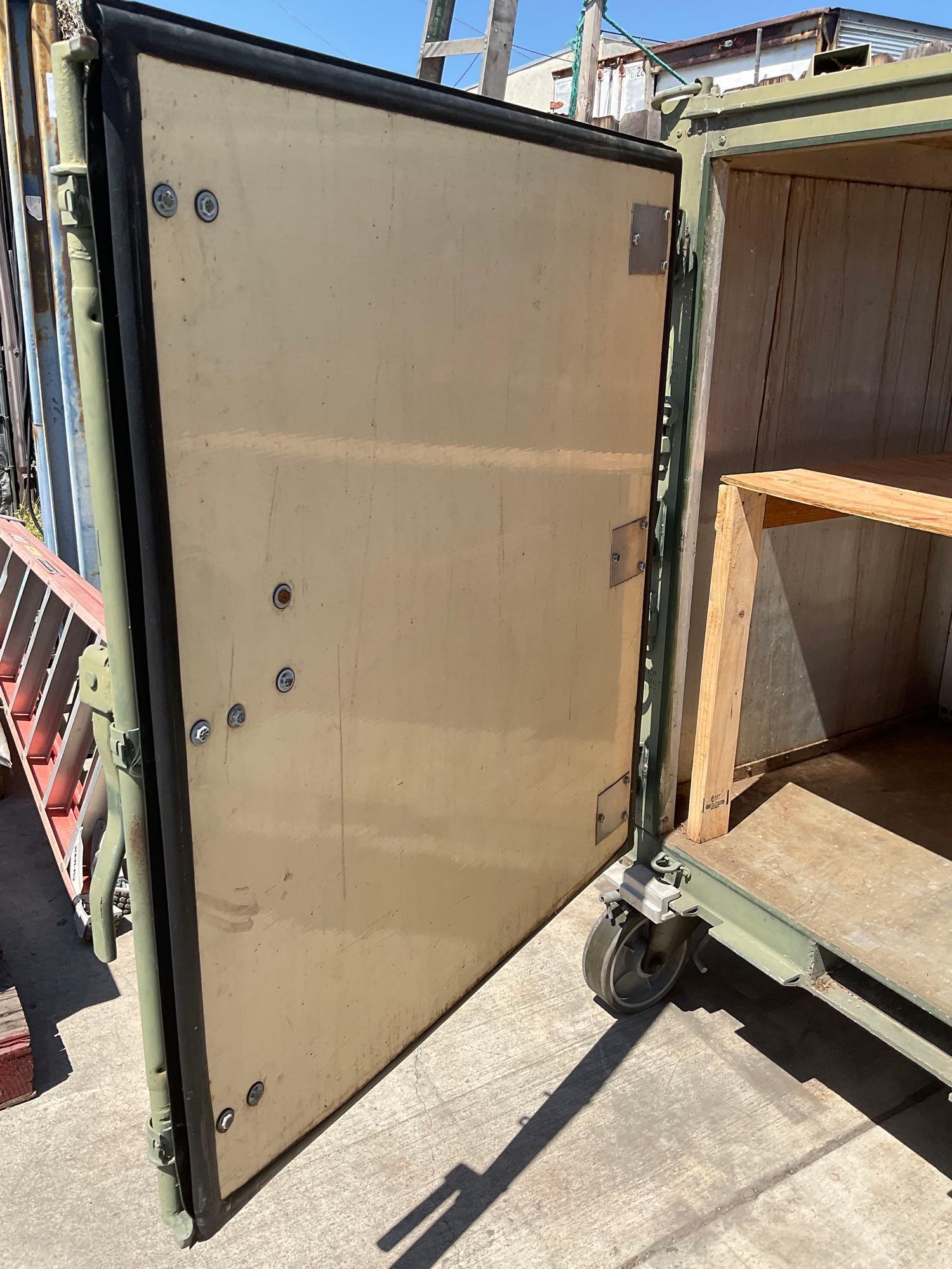 Delfasco locking storage outdoor container. 6' x 8' 8" x 3' 8"