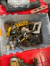 Cortico plastic crate and assorted tools/ items
