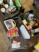 Large lot of assorted cleaning supplies, first aid kits, etc