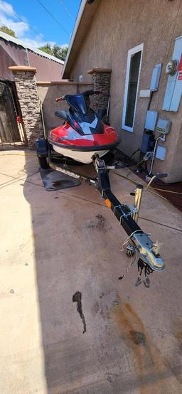 1997 1100 Kawasaki Jet Ski, Clean motor, but did not turn over./ 2010 Karavan trailer