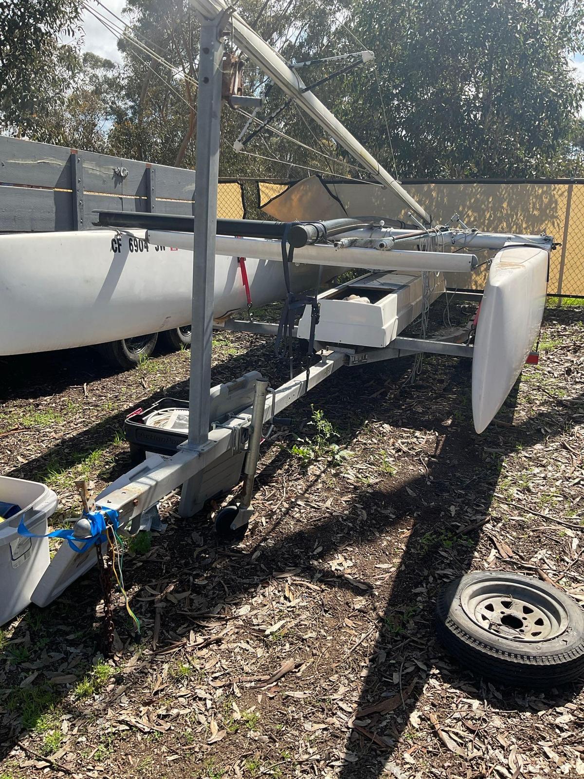 1986 Nacra 21' Catamaran with Calkins trailer CF 6904 JW