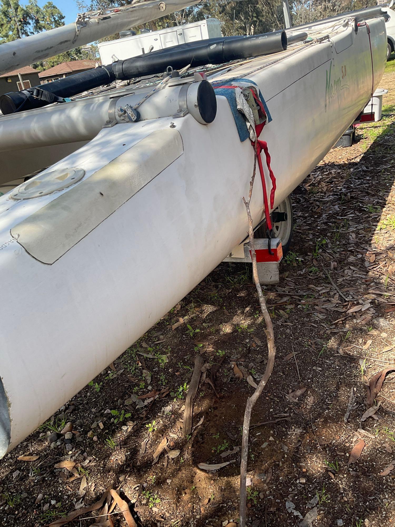 1986 Nacra 21' Catamaran with Calkins trailer CF 6904 JW