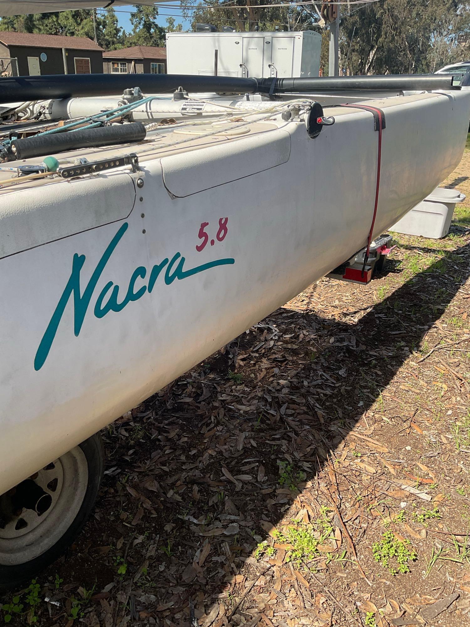 1986 Nacra 21' Catamaran with Calkins trailer CF 6904 JW