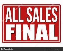 **ALL ITEMS ARE SOLD AS-IS, ALL SALES ARE FINAL **