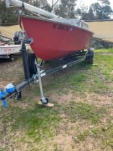 1993 18' Sailboat CF 5689 SJ with 1993 Aros model M17-21 trailer