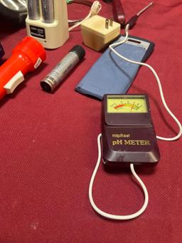 Assorted item's Candlepower spotlight no cord, PH meter, Versa pak, etc. 10 pieces