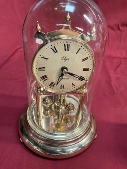 10" Elgin Quartz do me clock, 8" Lenox porcelain clock, 5" nautical Airguide barometer broken glass