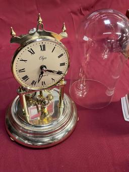 10" Elgin Quartz do me clock, 8" Lenox porcelain clock, 5" nautical Airguide barometer broken glass