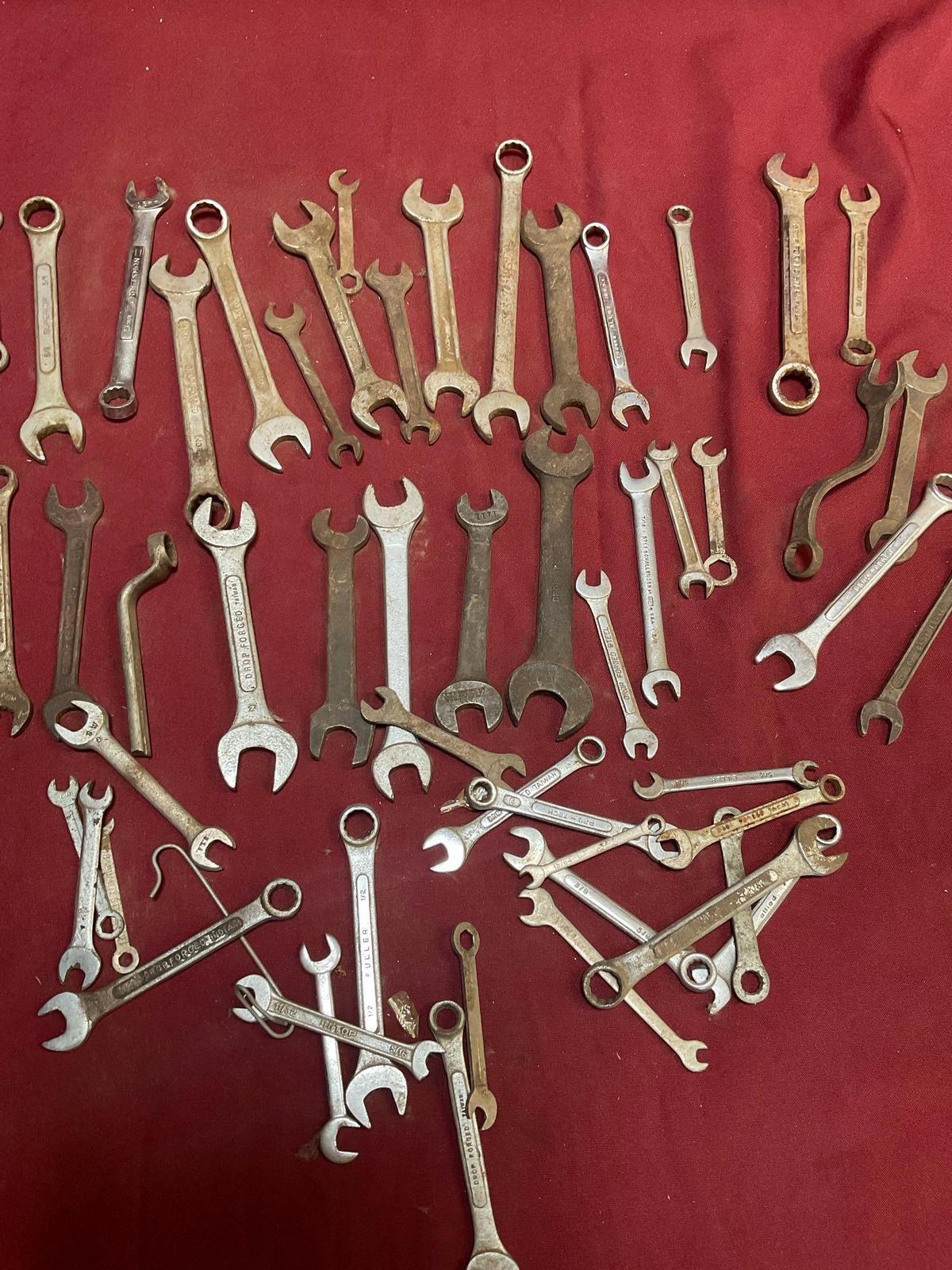 Assorted wrenches. Over 40 pieces