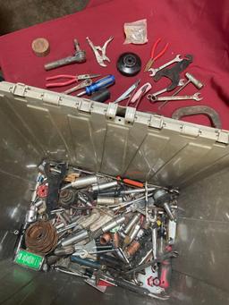 Assorted tools/ items. Over 40 pieces, crate not included