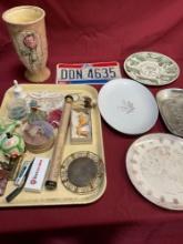 Assorted items. Plates, figurines, vase, etc, 23 pieces