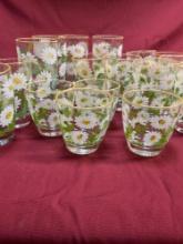 Vintage Libbey Daisy glasses. 17 pieces