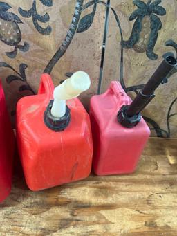 Gasoline containers 5,2 & 1 gallon. 3 pieces