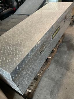 Husky diamond plate, aluminum, cross bed truck tool box 19"x 60" x 20"