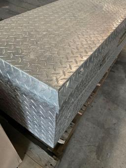 Husky diamond plate, aluminum, cross bed truck tool box 19"x 60" x 20"