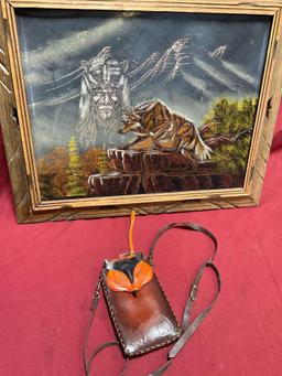 20" x 24" wall art & leather phone holster