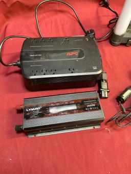 Assorted items. Power inverter, light, Brother unit, etc. 10 pieces