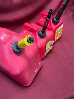 1,2 & 5 gallon gasoline containers. 3 pieces