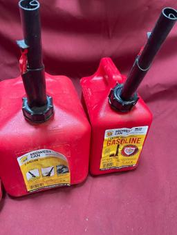 1,2 & 5 gallon gasoline containers. 3 pieces