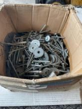 Mixed fasteners, lag screws, flat washers, etc