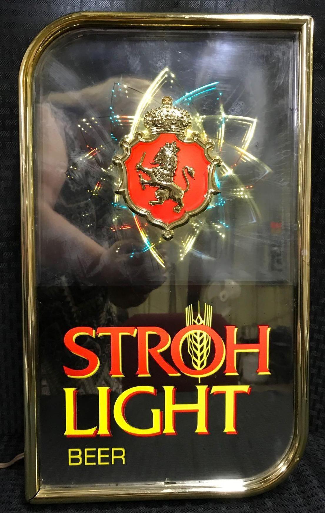 Stroh Light Beer Sign with Motion Lights