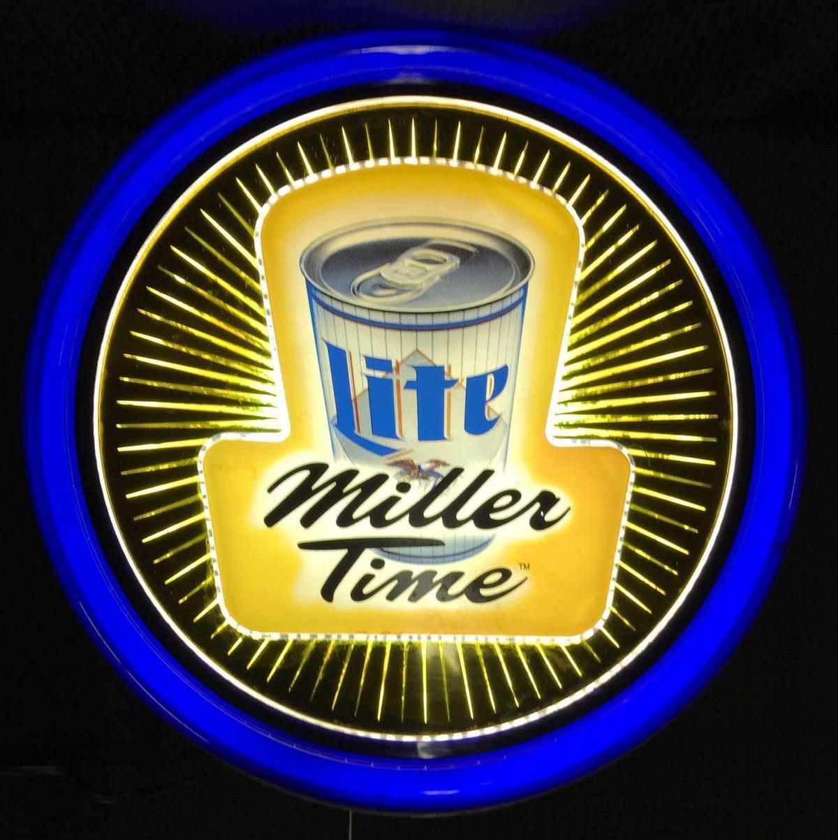 Lite "Miller Time" Light Starburst Motion Sign