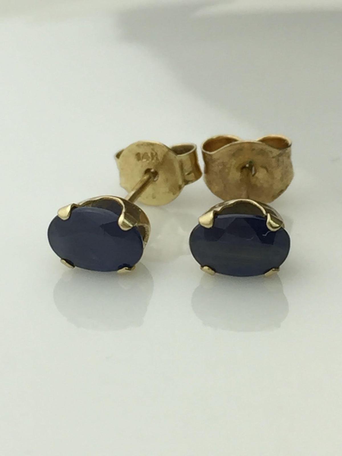 14K Sapphire stud earrings