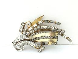 12K gold filled Rhinestone brooch