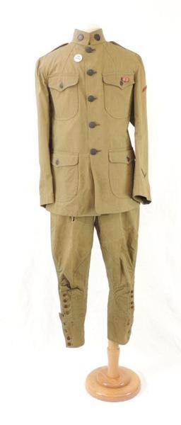 WW1 U.S. National Army 301st Field Artillery HQ Uniform with Bar and Patches