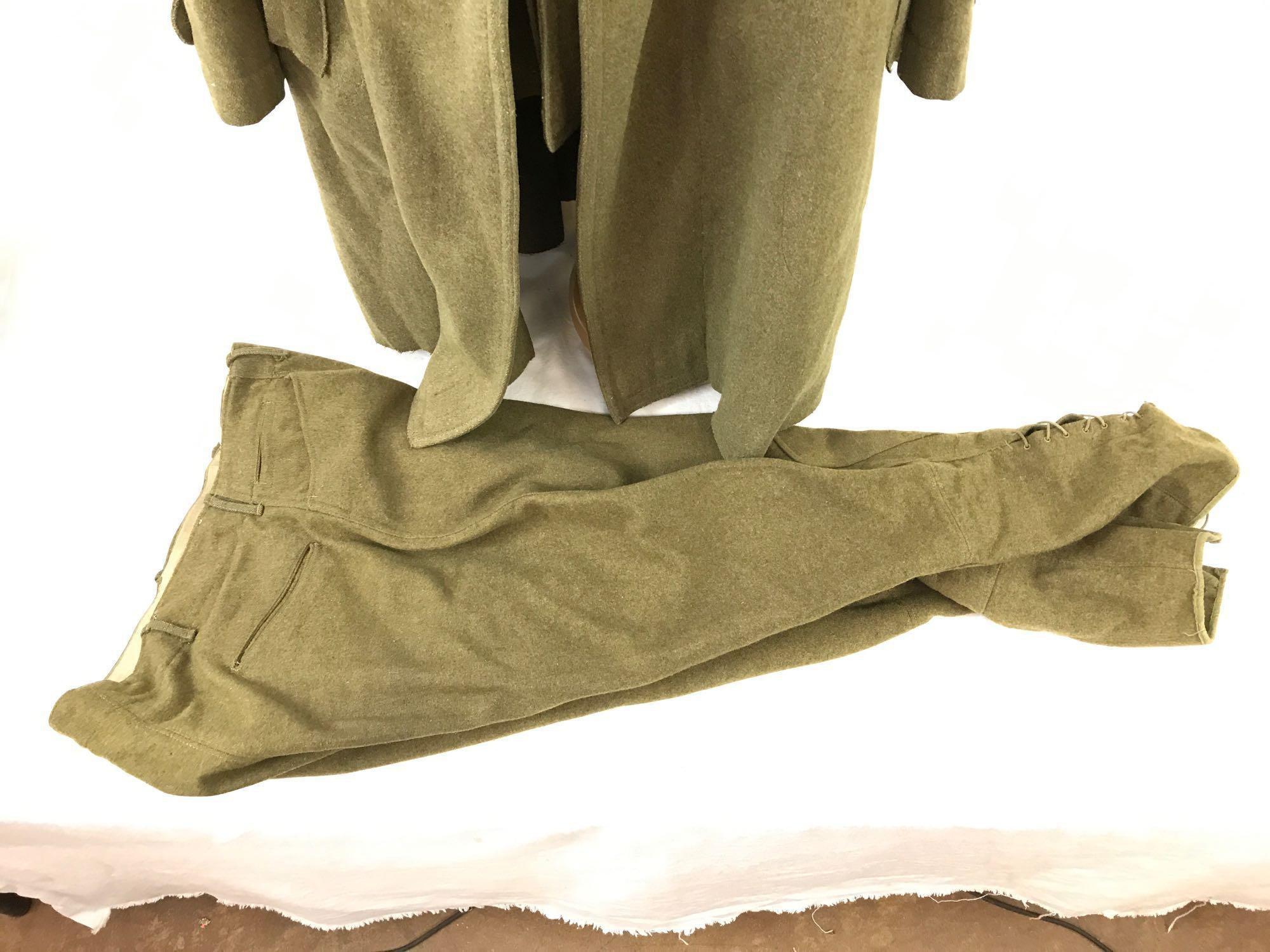 WW1 U.S. National Army Signal Corp Uniform with Overcoat Coat, Tunic, and Pants