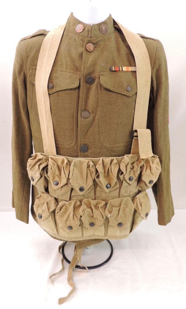 WW1 U.S. Army Signal Corps Tunic with Medals and Grenade Pouch