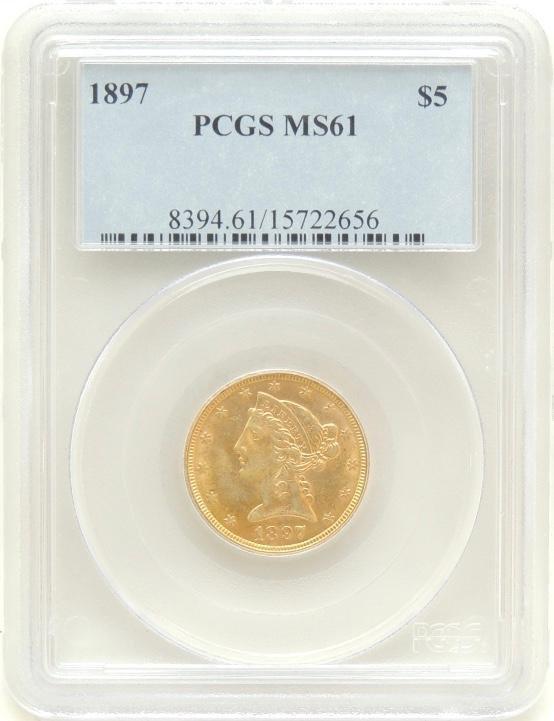 1897 Liberty Head $5 Gold Piece MS61