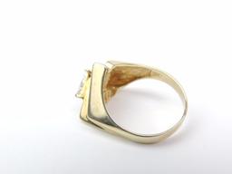 10K Yellow Gold Trilliant CZ Ring