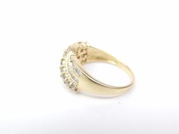 14K Yellow Gold and Diamond Cocktail Ring