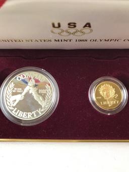 1988 Olympic Gold Silver Proof Coin Set