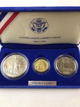 1986 US Mint Liberty 3 Coin Proof Set
